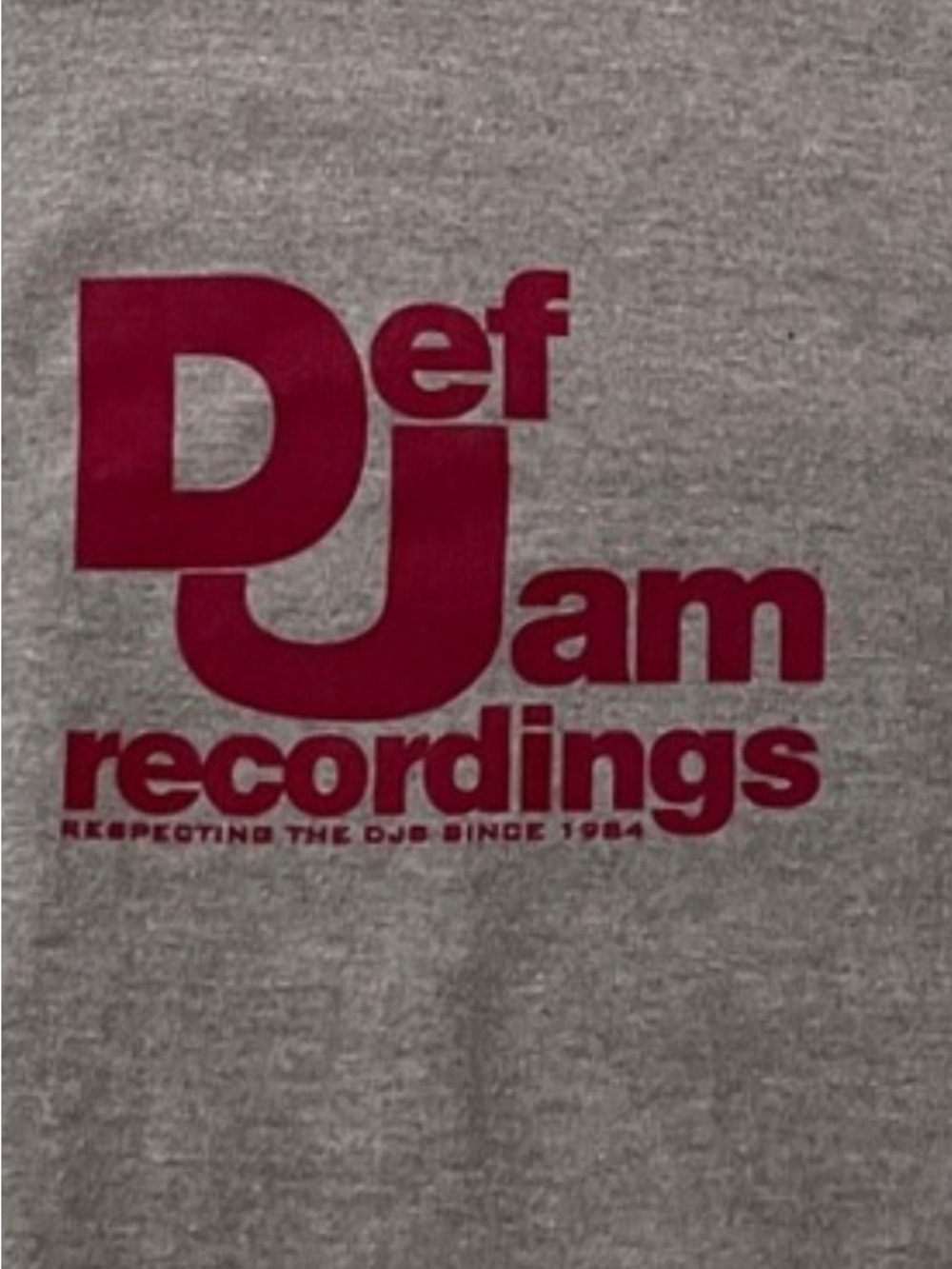 Grey hoodie Def Jam Recordings Gray Hoodie with Burgundy Logo. Size Medium.